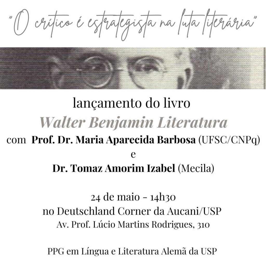 Flyer do lançamento do livro Walter Benjamin Literatura